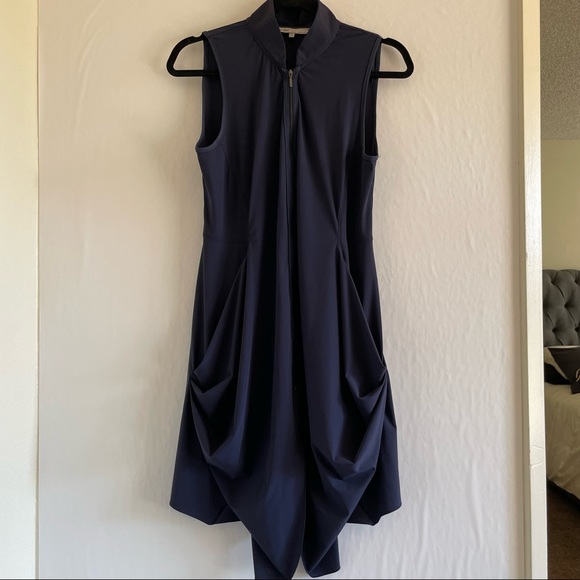 Sun Light Blue Sleeveless Asymmetrical Dress Size 3 - Picture 2 of 15